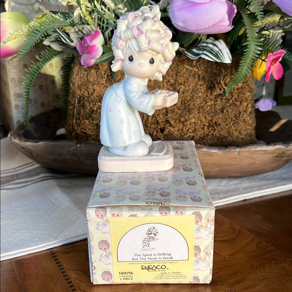 Precious Moments The Spirit is Willing But The Flesh is Weak Figurine